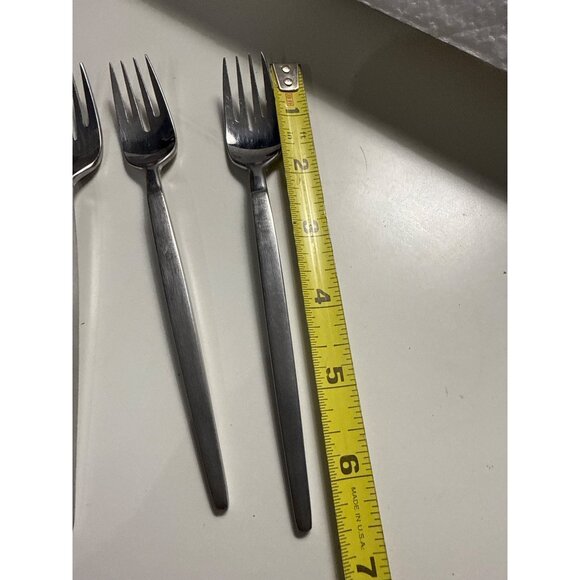 Vintage SRI Astro by Stanley Roberts Japan Stainless Steel Salad Fork Set Of 4 - Picture 4 of 4